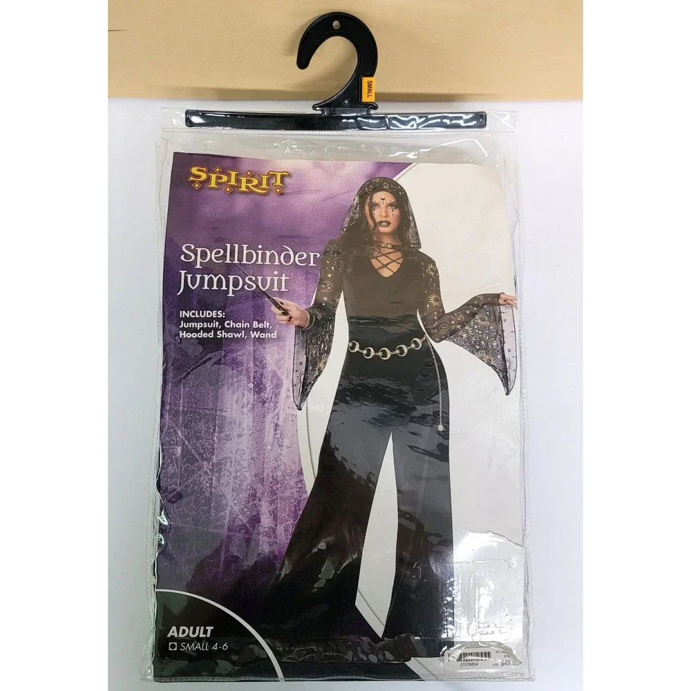 Spirit Halloween Spellbinder Jumpsuit Adult Small Celestial Witch Costume Set
